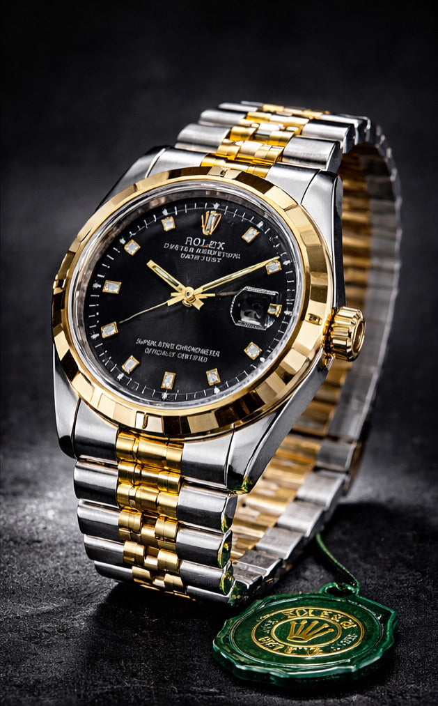 Rolex Datejust Two-Tone Black Dial Jubilee