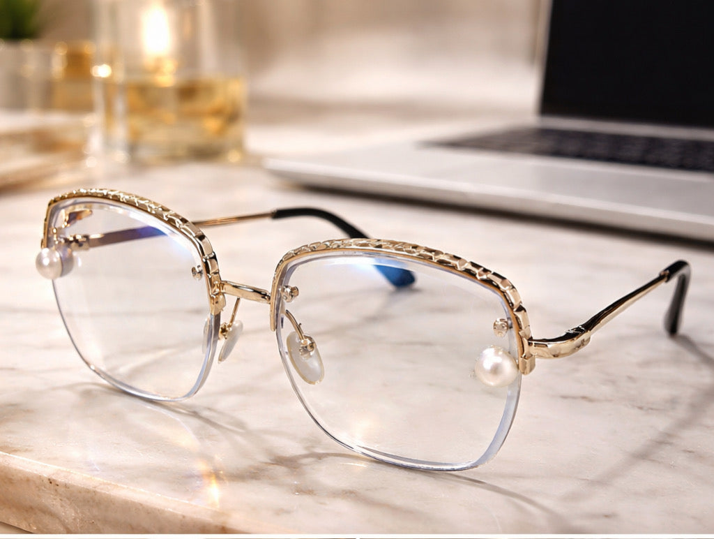 Pearl Luxe Rimless Eyeglasses âElegance Edition