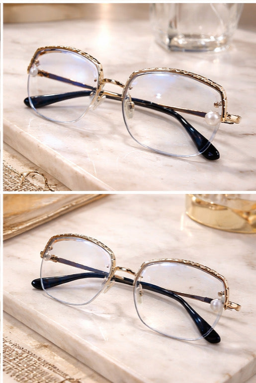 Pearl Luxe Rimless Eyeglasses âElegance Edition