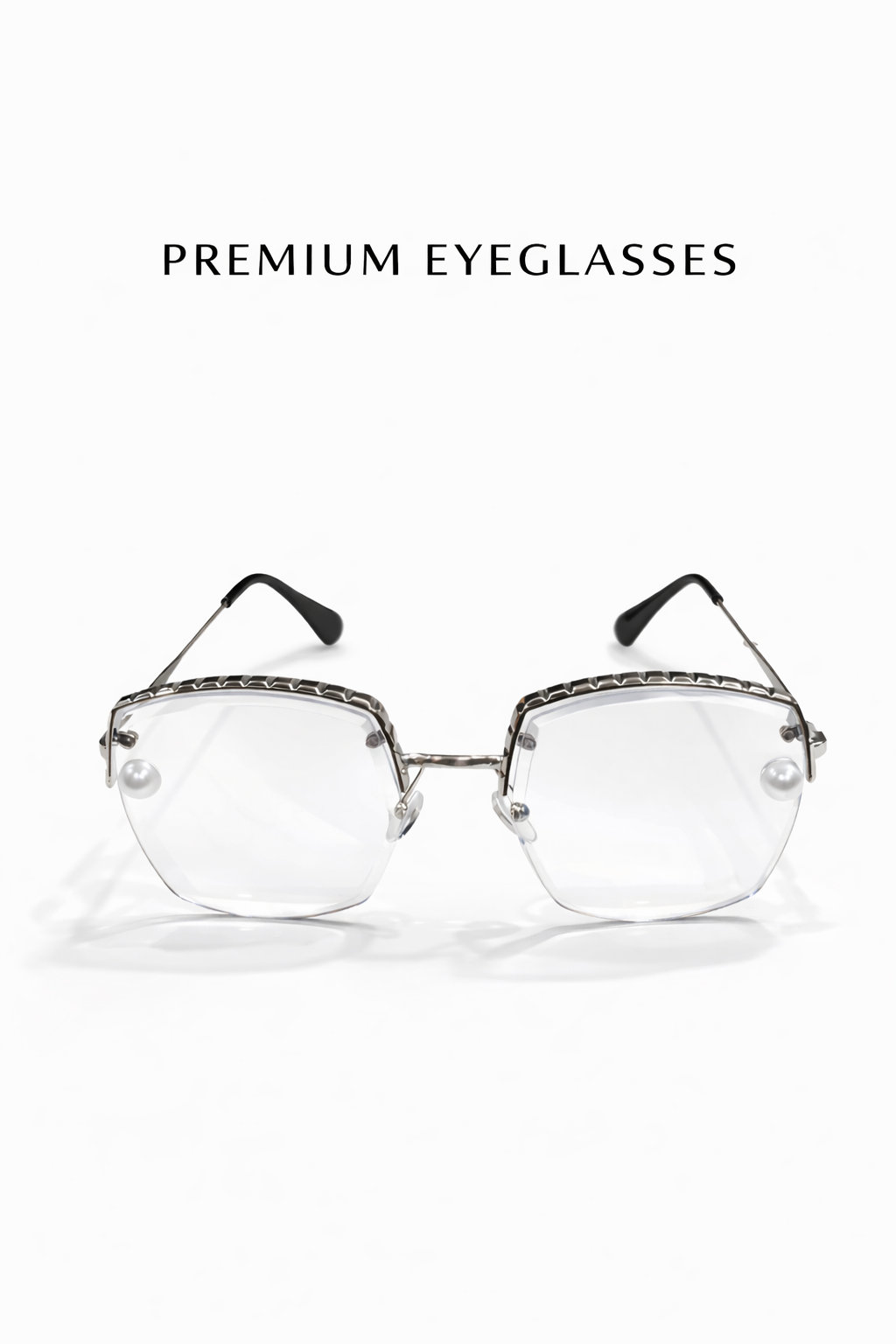 Pearl Luxe Rimless Eyeglasses –Elegance Edition