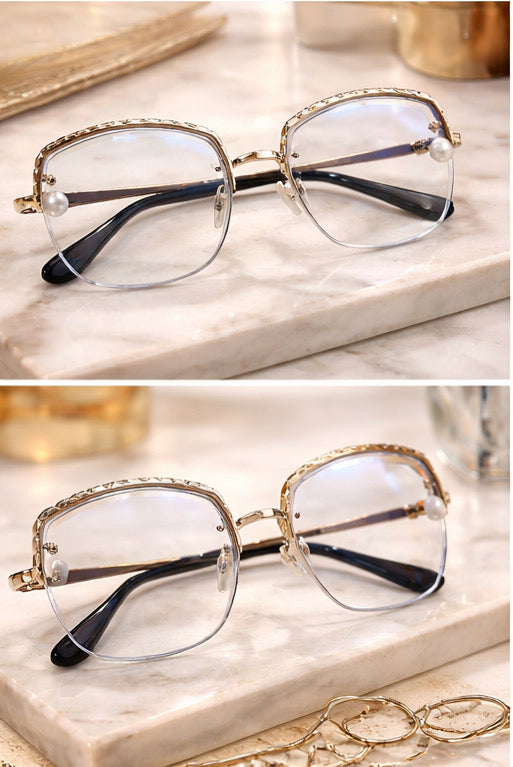 Pearl Luxe Rimless Eyeglasses –Elegance Edition