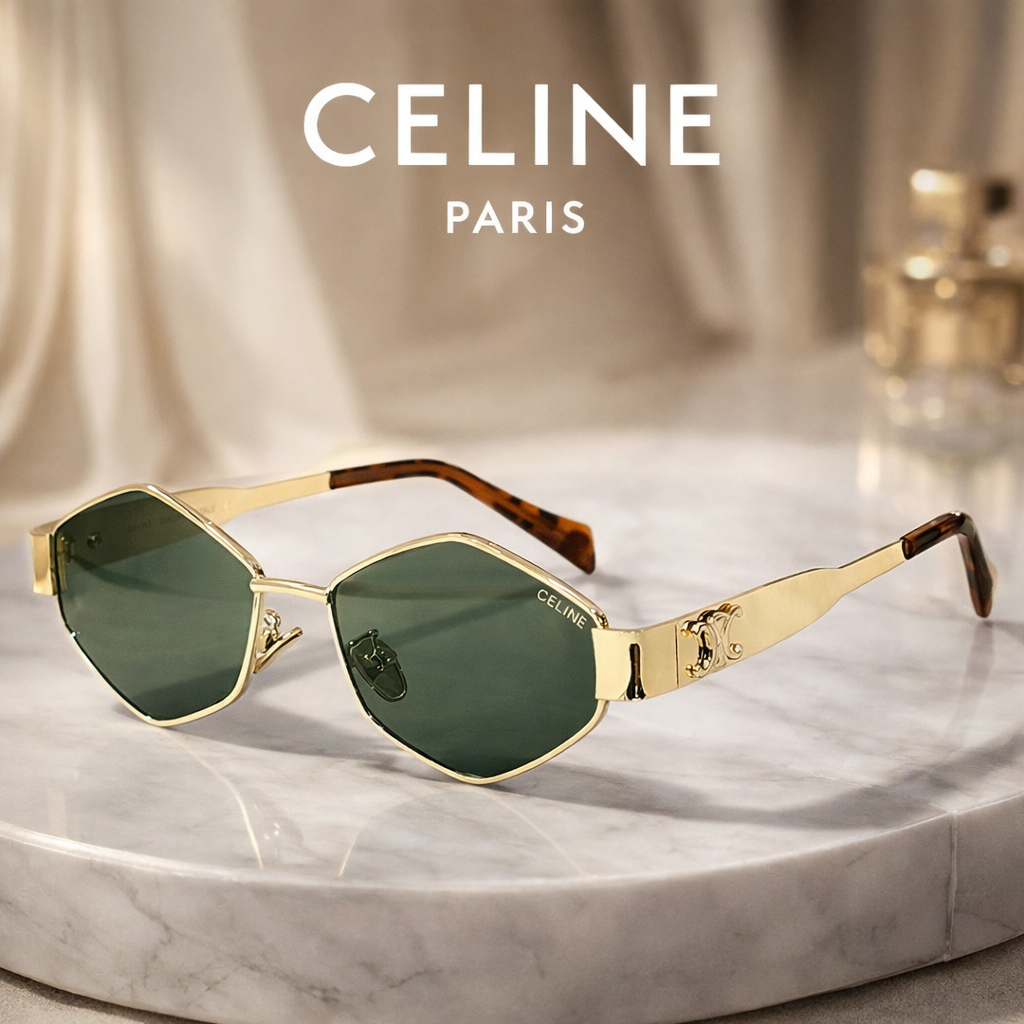 Triomphe 02 Hexagonal-frame Sunglasses in Metal