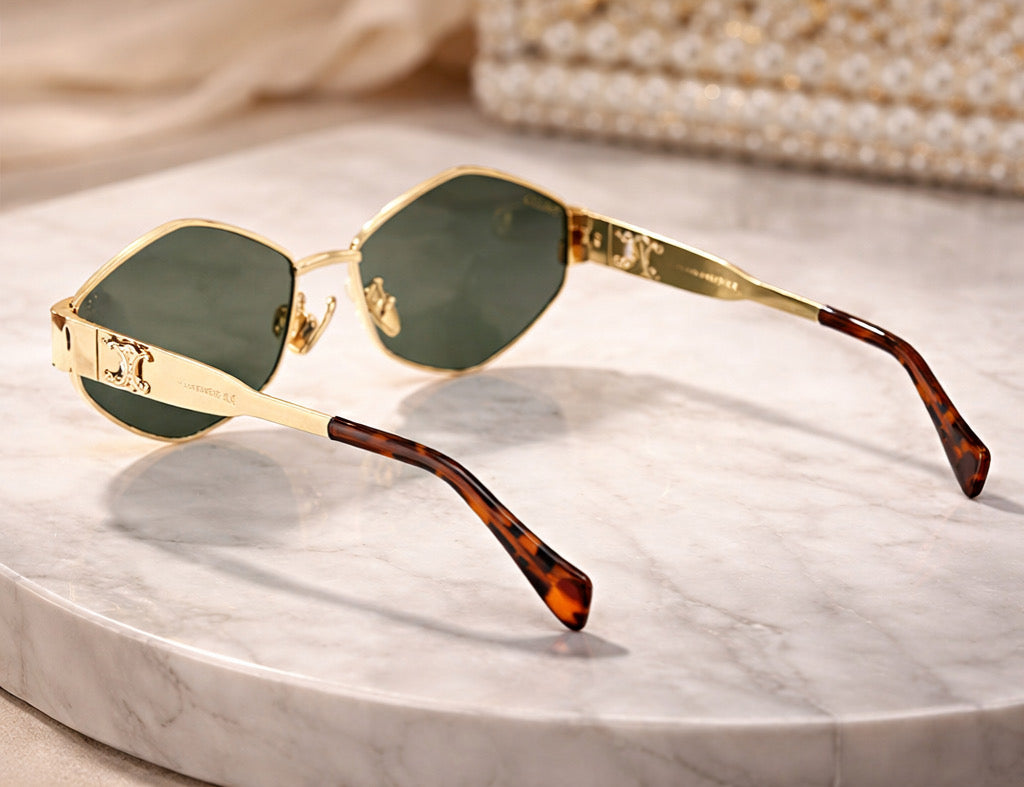 Triomphe 02 Hexagonal-frame Sunglasses in Metal