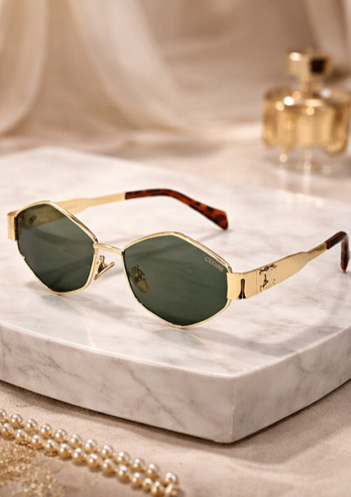 Triomphe 02 Hexagonal-frame Sunglasses in Metal