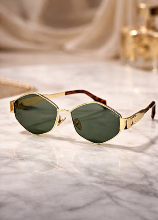 Triomphe 02 Hexagonal-frame Sunglasses in Metal